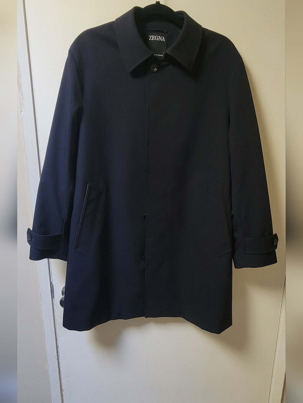 Ermenegildo Zegna Trofeo Elements. Men's Dark Navy Trench Coat